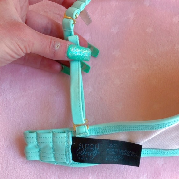 💗candy BOMBSHELL BIKINI SUPER PADDED SWIMSUIT TOP custom BLING RHINESTONES 32C - Picture 6 of 6